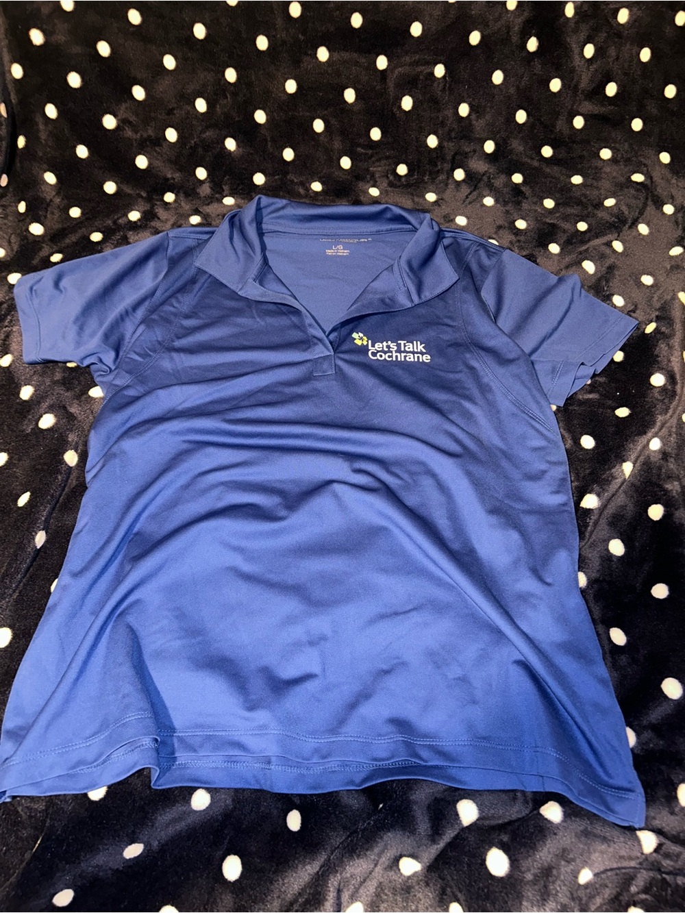 Let's Talk Cochrane Blue Polo Shirt